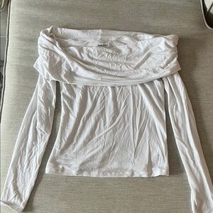 Aritzia White Off-Shoulder Blouse